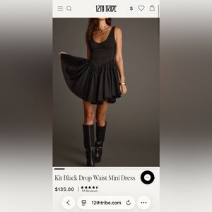 Kit Black Drop Waist Mini Dress